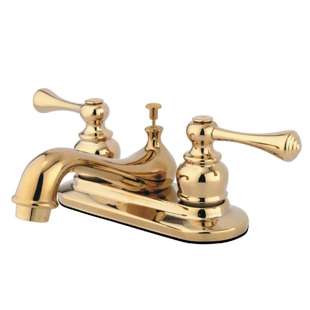 4 Centerset Bathroom Faucet, Polished Brass